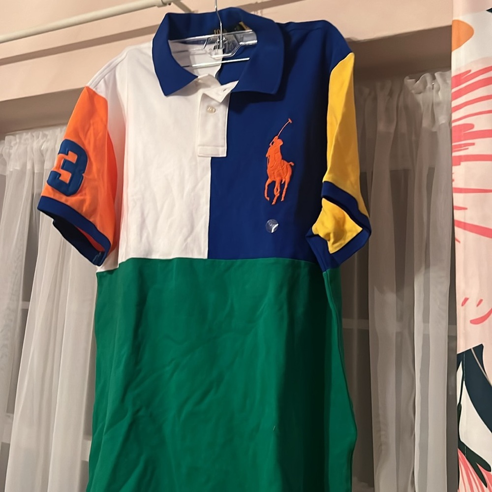 Polo Ralph Lauren Big Pony Color-Blocked Polo Shirt Men’s XL Custom Slim Fit - Picture 4 of 11